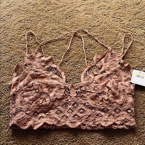 Free People Lace Bralette in Tan